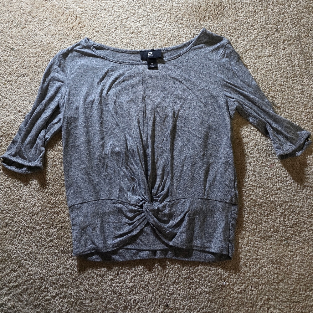 Grey Crop Top Tee Shirt